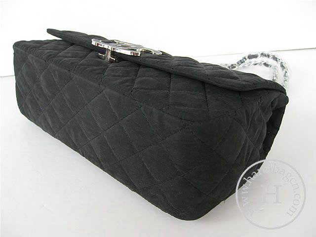 Chanel 46262 Replica Handbag Black Fabric With Silver Hardware