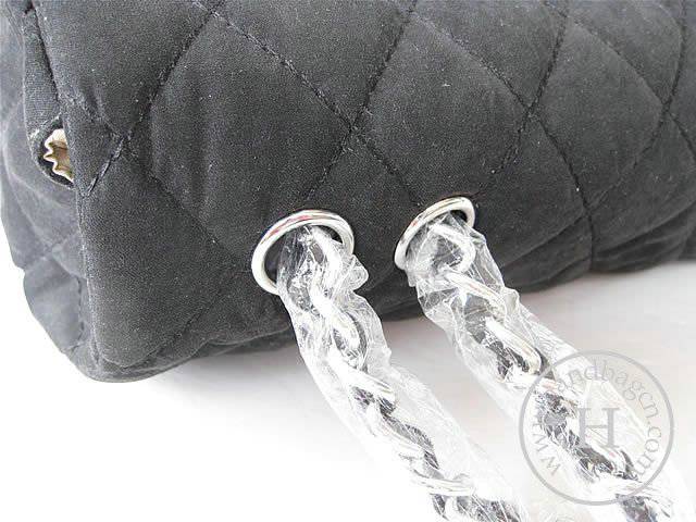 Chanel 46262 Replica Handbag Black Fabric With Silver Hardware - Click Image to Close