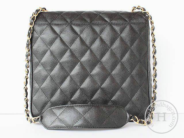 Chanel 46163 replica handbag Classic black cowhide leather with Gold hardware - Click Image to Close
