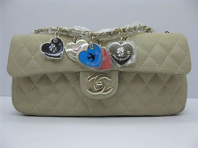 Chanel 46513 replica handbag Classic Apricot lambskin leather with Gold hardware