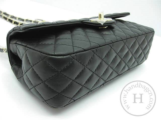 Chanel 46513 replica handbag Classic Black lambskin leather with Gold hardware