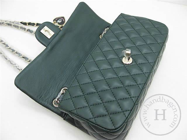 Chanel 46513 replica handbag Classic Dark green lambskin leather with Gold hardware - Click Image to Close