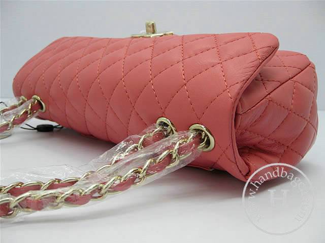Chanel 46513 replica handbag Classic Pink lambskin leather with Gold hardware - Click Image to Close