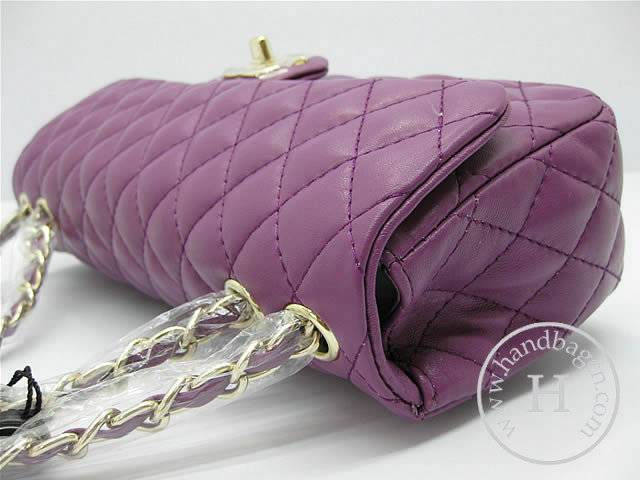 Chanel 46513 replica handbag Classic Purple lambskin leather with Gold hardware