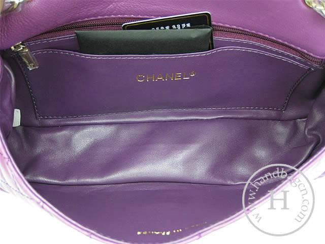 Chanel 46513 replica handbag Classic Purple lambskin leather with Gold hardware - Click Image to Close