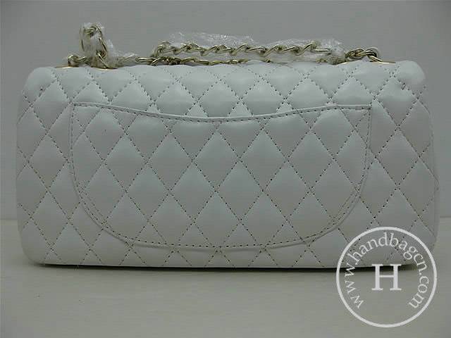 Chanel 46513 replica handbag White lambskin leather with Gold hardware - Click Image to Close