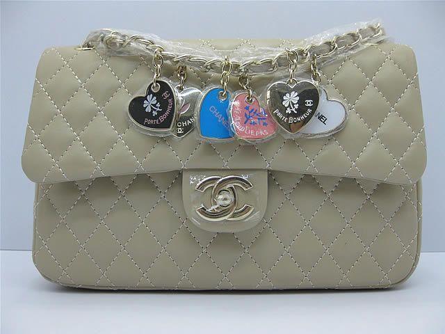 Chanel 46514 replica handbag Classic Apricot lambskin leather with Gold hardware