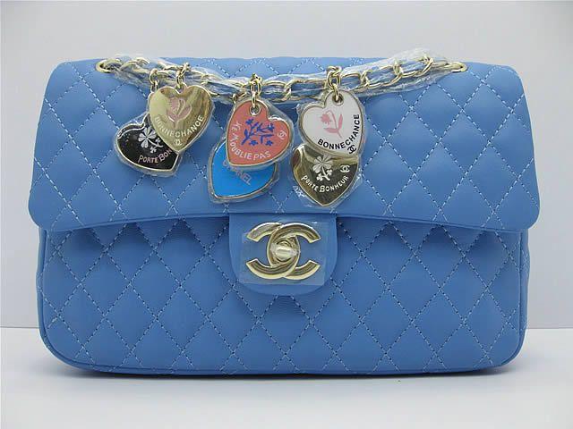 Chanel 46514 replica handbag Classic Blue lambskin leather with Gold hardware Chanel 46514 replica handbag Classic Blue lambskin leather with Gold hardware