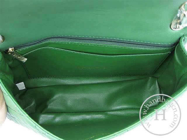Chanel 46514 replica handbag Classic Green lambskin leather with Gold hardware