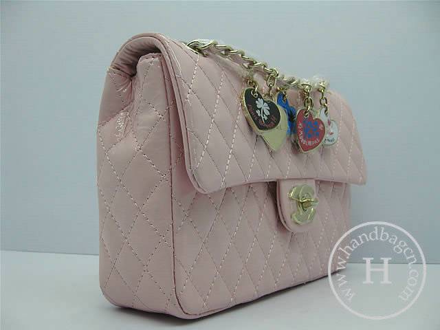 Chanel 46514 replica handbag Classic Pink patent leather with Gold hardware - Click Image to Close