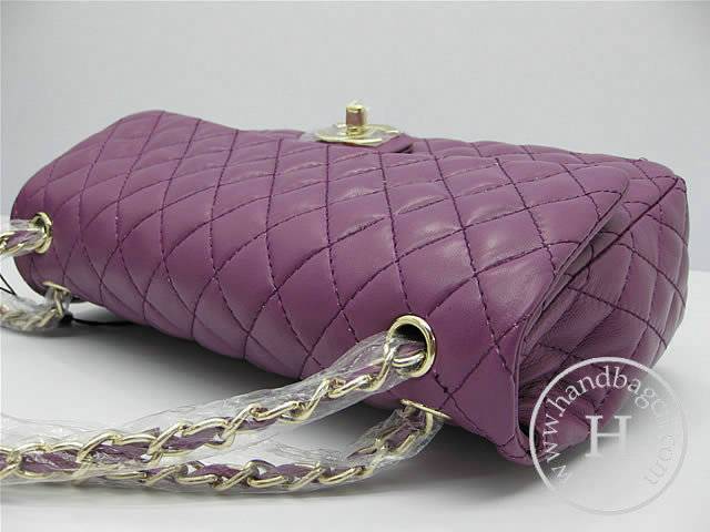 Chanel 46514 replica handbag Classic Purple lambskin leather with Gold hardware - Click Image to Close
