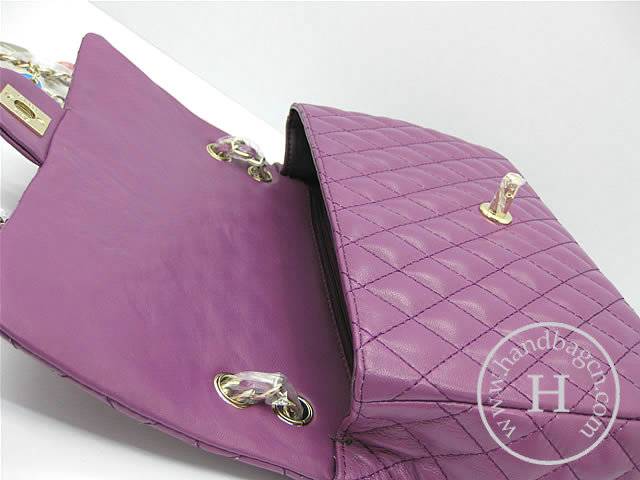 Chanel 46514 replica handbag Classic Purple lambskin leather with Gold hardware