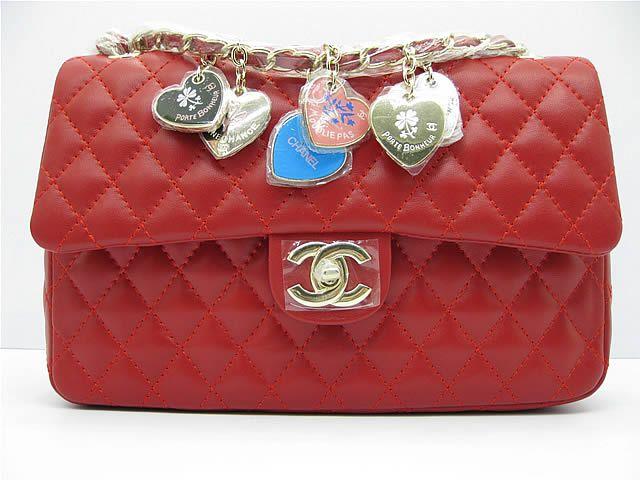 Chanel 46514 replica handbag Classic Red lambskin leather with Gold hardware Chanel 46514 replica handbag Classic Red lambskin leather with Gold hardware