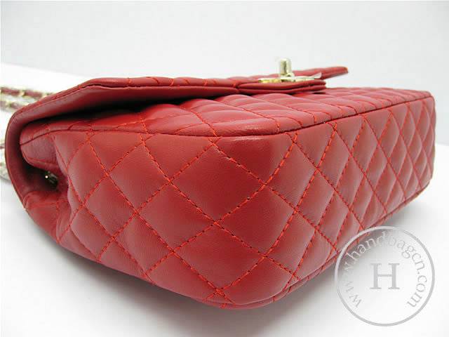 Chanel 46514 replica handbag Classic Red lambskin leather with Gold hardware - Click Image to Close