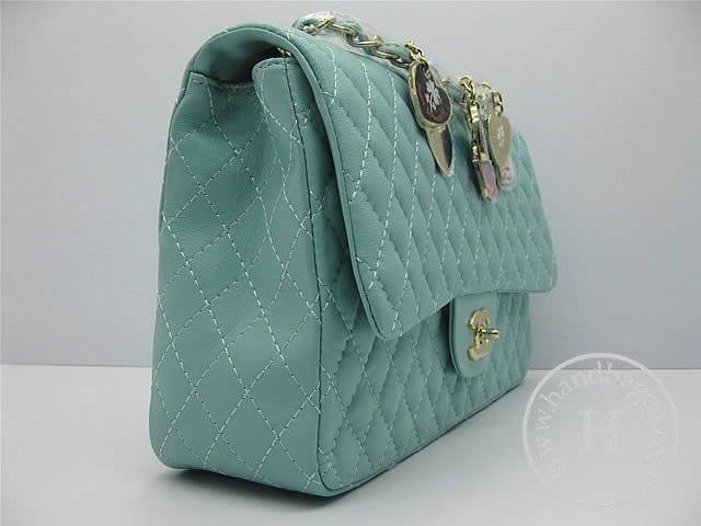 Chanel 46515 replica handbag Classic Light blue lambskin leather with Gold hardware - Click Image to Close