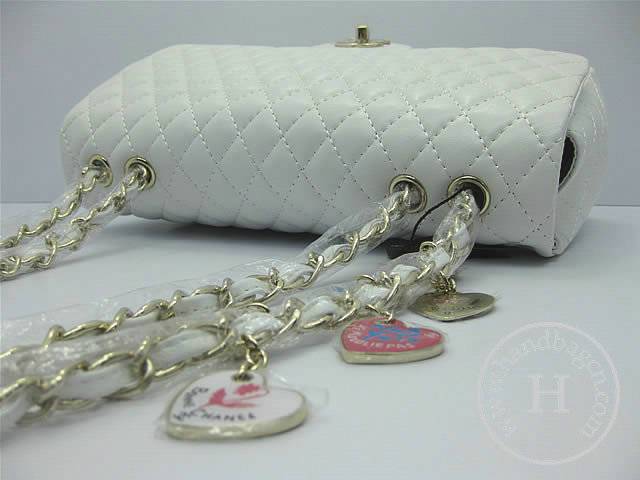 Chanel 46515 replica handbag Classic White lambskin leather with Gold hardware - Click Image to Close
