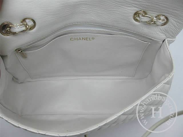 Chanel 46515 replica handbag Classic White lambskin leather with Gold hardware