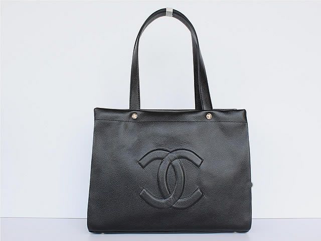 Chanel 46566 replica handbag Classic black cowhide leather with Gold hardware