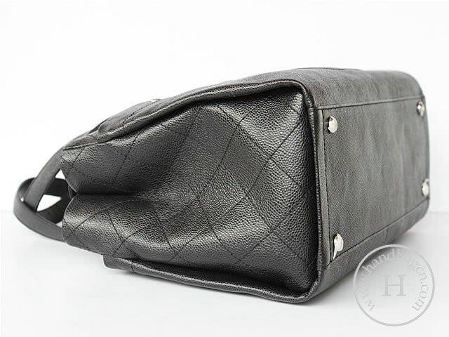 Chanel 46570 replica handbag Classic black cowhide leather with Silver hardware - Click Image to Close