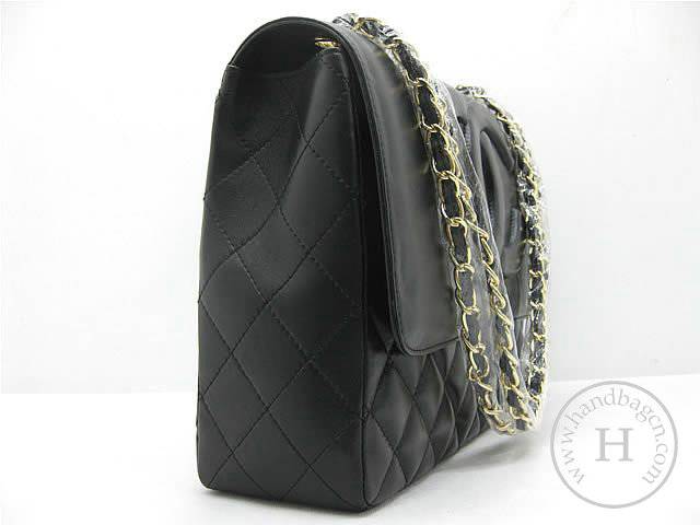 Chanel 46586 replica handbag Classic black lambskin leather with Gold hardware - Click Image to Close