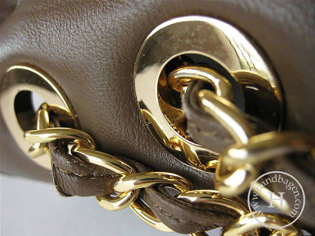 Chanel 46586 replica handbag Classic coffee lambskin leather with Gold hardware