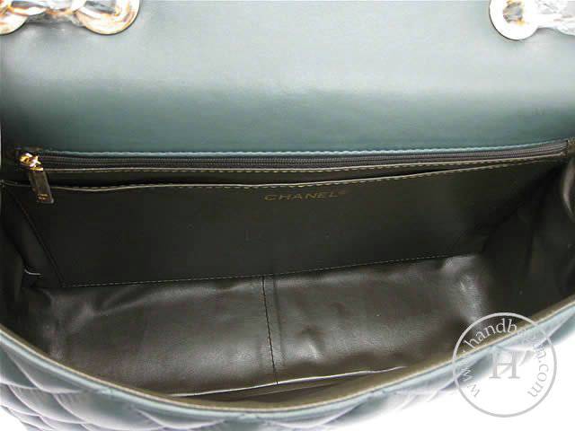 Chanel 46586 replica handbag Classic dark green lambskin leather with Gold hardware - Click Image to Close