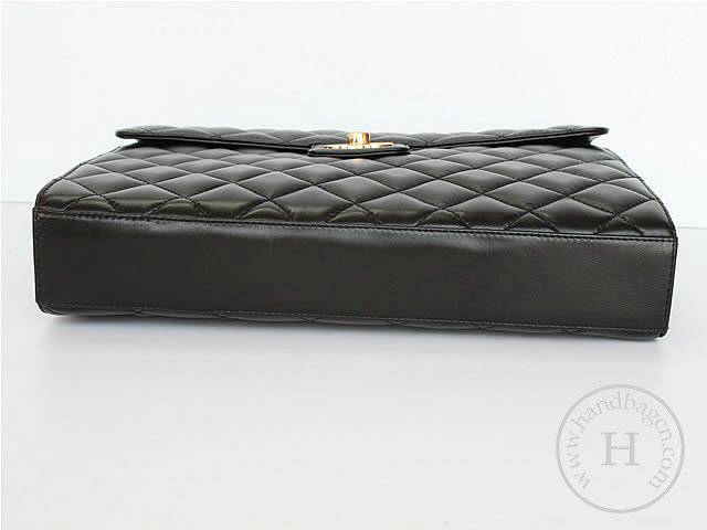 Chanel 46870 replica handbag Classic black lambskin leather with Gold hardware