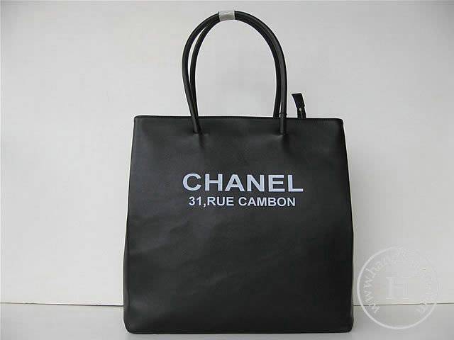 Chanel 46881 replica handbag Classic black calf leather - Click Image to Close