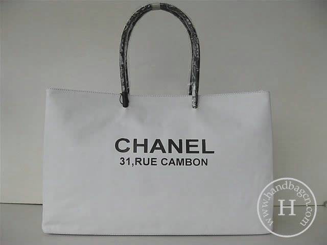 Chanel 46882 replica handbag Classic white calf leather - Click Image to Close