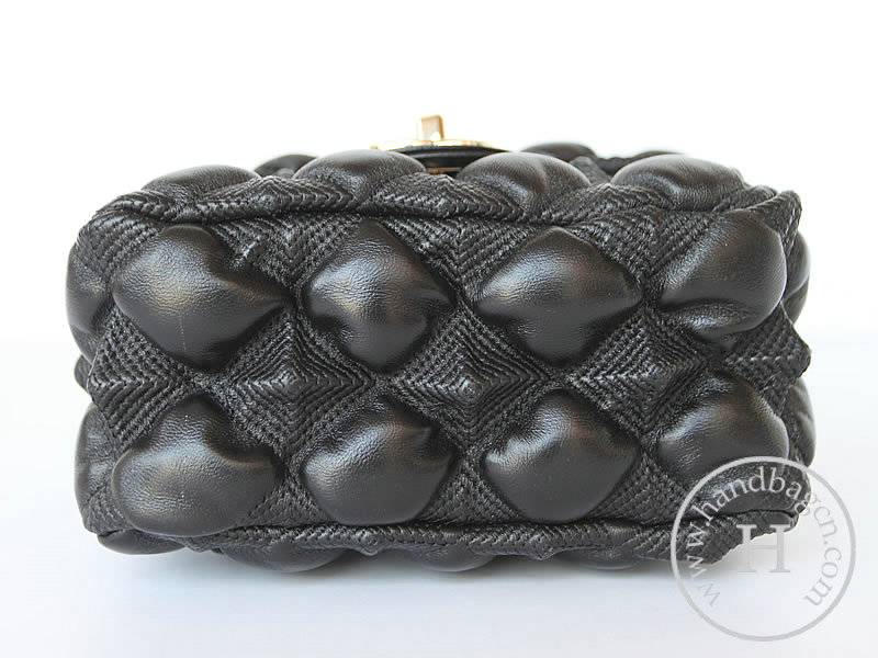 Chanel 46889 Replica Handbag Black Lambskin Leather With Gold Hardware