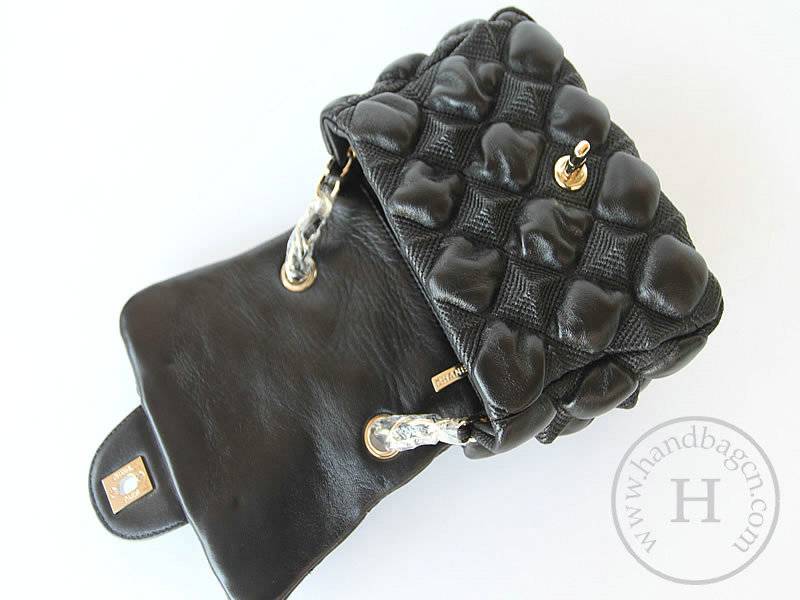 Chanel 46889 Replica Handbag Black Lambskin Leather With Gold Hardware - Click Image to Close