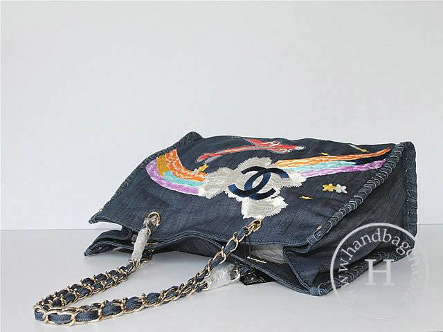 Chanel 46891 Replica Blue Denim Shoulder Handbag - Click Image to Close