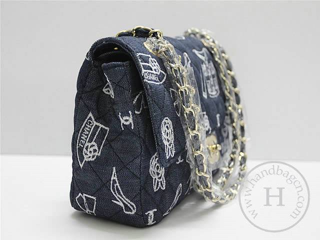 Chanel 46892 Replica Blue Denim Shoulder Handbag - Click Image to Close