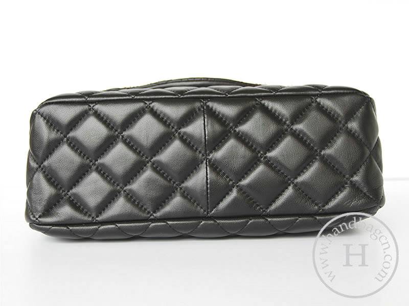 Chanel 47048 Replica Handbag Black Lambskin Leather With Silver Hardware