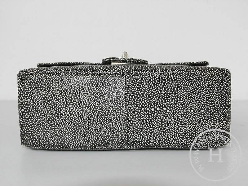 Chanel 47236 Replica Handbag Black Lambskin Leather With Silver Hardware