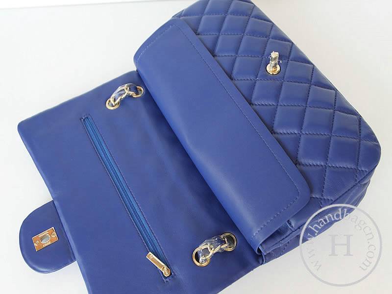 Chanel 47274 Replica Handbag Blue Lambskin Leather With Gold Hardware - Click Image to Close