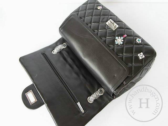 Chanel 47322 Replica Handbag Black Lambskin Leather With Silver Hardware - Click Image to Close