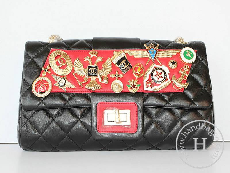 Chanel 47359 Replica Handbag Black Lambskin Leather With Gold Hardware - Click Image to Close