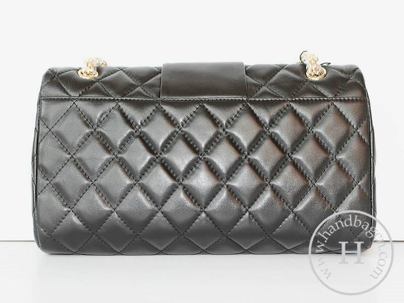 Chanel 47359 Replica Handbag Black Lambskin Leather With Gold Hardware - Click Image to Close