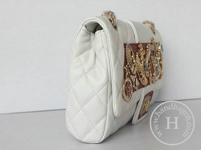 Chanel 47359 Replica Handbag White Lambskin Leather With Gold Hardware