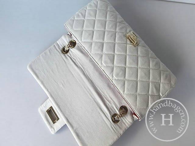 Chanel 47359 Replica Handbag White Fabric And Lambskin Leather With Gold Hardware - Click Image to Close