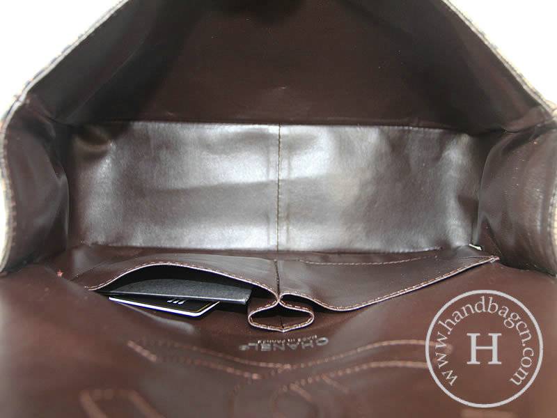 Chanel 47671 Replica Handbag Bronze Lizardstripe Leather With Silver Hardware - Click Image to Close