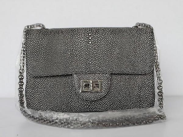 Chanel 47672 Replica Handbag Black Lambskin Leather With Silver Hardware
