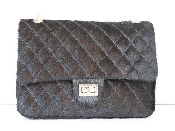 Chanel 46980 Replica Handbag Black Horsehair With Gold Hardware Chanel 46980 Replica Handbag Black Horsehair With Gold Hardware