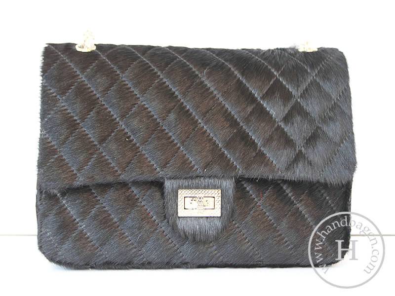 Chanel 46980 Replica Handbag Black Horsehair With Gold Hardware