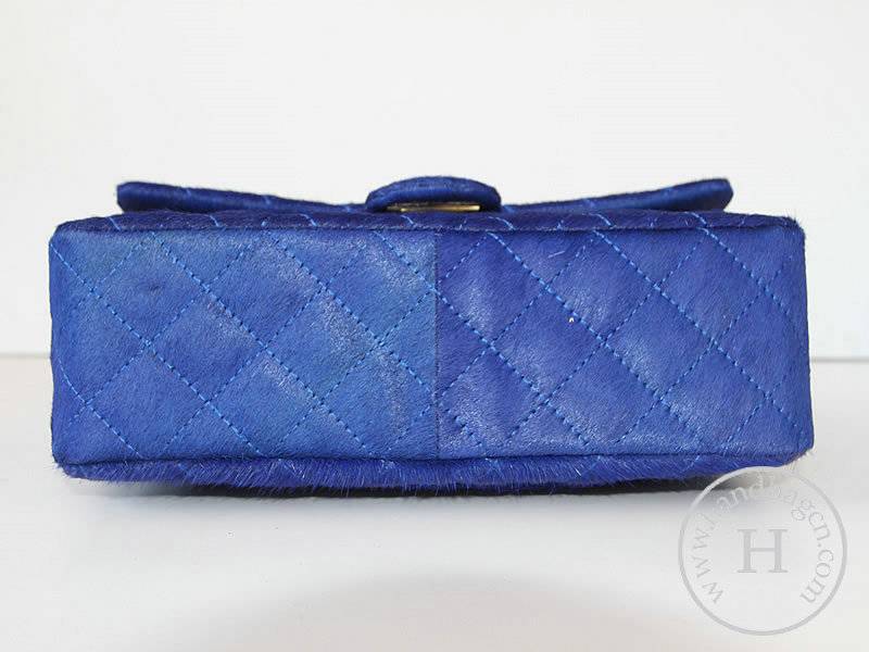 Chanel 46980 Replica Handbag Blue Horsehair With Gold Hardware - Click Image to Close