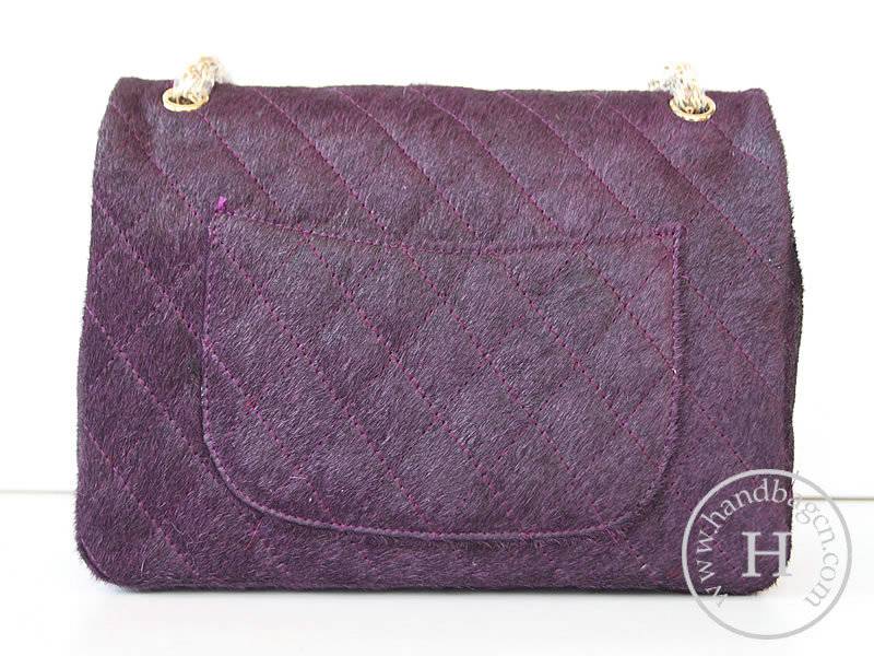 Chanel 46980 Purple Horsehair Replica Handbag With Gold Hardware