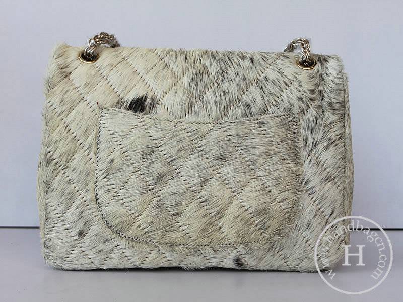 Chanel 46980 Cream Horsehair Replica Handbag With Gold Hardware