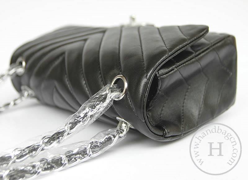 Chanel 48183 Replica Handbag Black Lambskin Leather With Silver Hardware