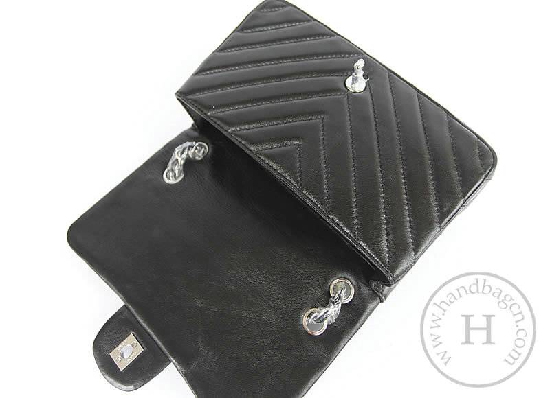 Chanel 48183 Replica Handbag Black Lambskin Leather With Silver Hardware